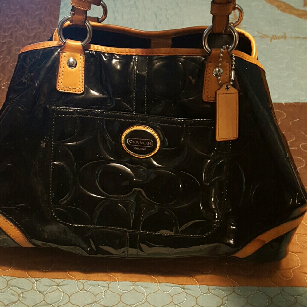 Nice black leather coach purse
